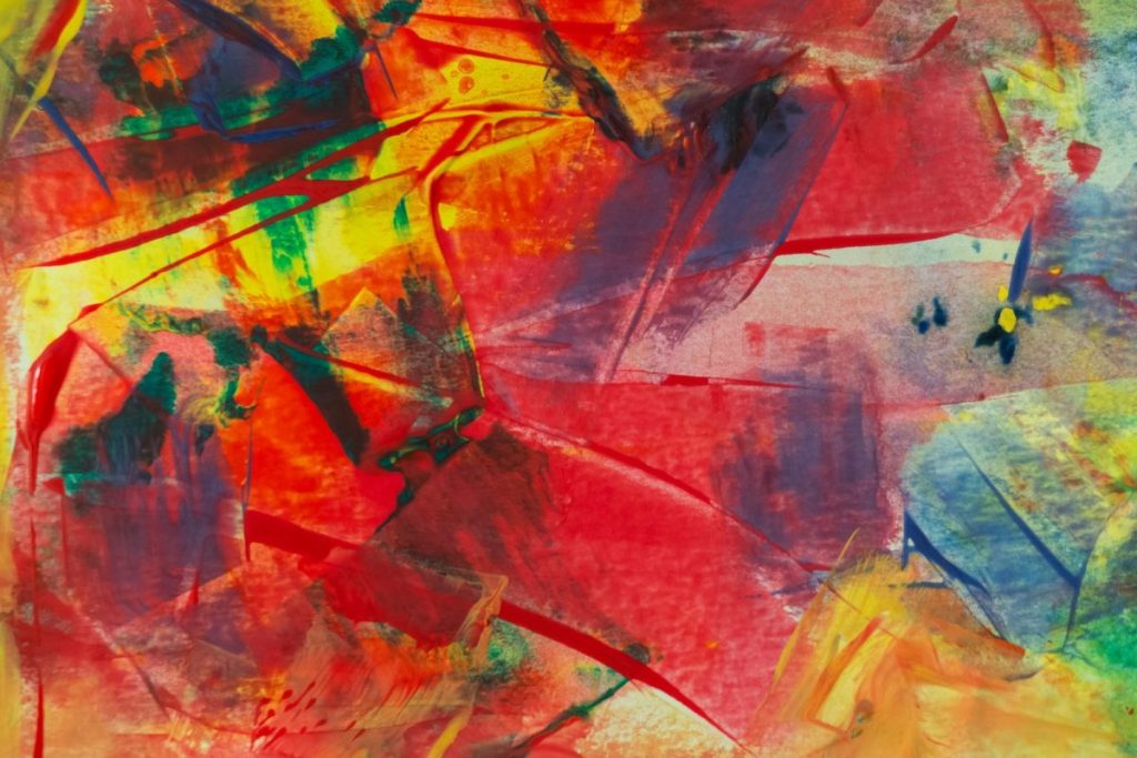 red yellow and blue abstract painting